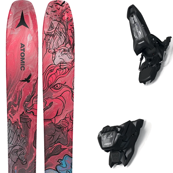 ATOMIC BENT 110 RED METALIC/BLUE + MARKER GRIFFON 13 ID BLACK 1 ATOMIC BENT 110 RED METALIC/BLUE + MARKER GRIFFON 13 ID BLACK