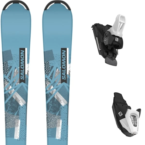 SALOMON QST JR S BLUE/GREY + C5 GW J75 BLACK/WHITE 23 1 SALOMON QST JR S BLUE/GREY + C5 GW J75 BLACK/WHITE 23
