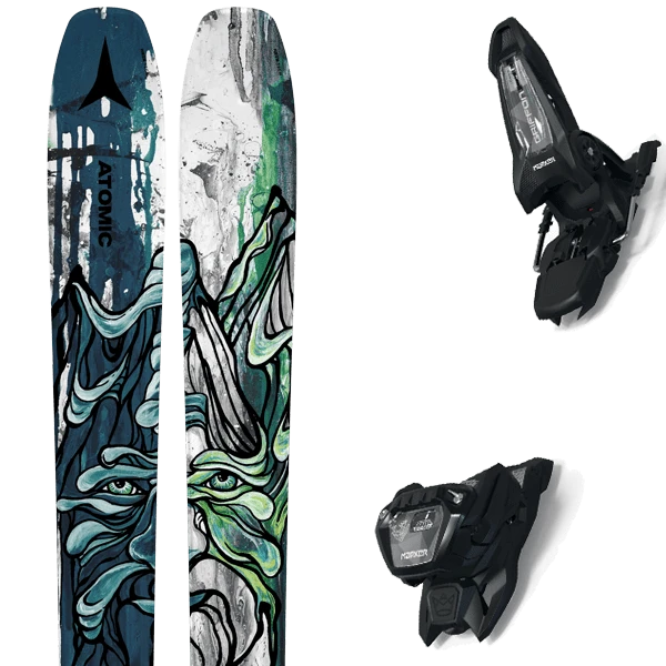 ATOMIC BENT 100 BLUE/GREY + MARKER GRIFFON 13 ID BLACK 1 ATOMIC BENT 100 BLUE/GREY + MARKER GRIFFON 13 ID BLACK