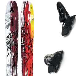 ATOMIC BENT 110 RED/YELLOW + MARKER SQUIRE 11 BLACK