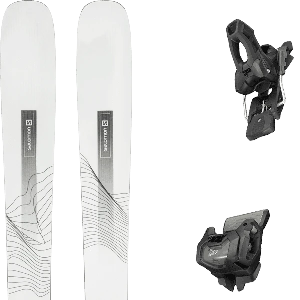 SALOMON STANCE W 94 WHITE/BLACK + TYROLIA ATTACK 11 GW W/O BRAKE A 1 SALOMON STANCE W 94 WHITE/BLACK + TYROLIA ATTACK 11 GW W/O BRAKE A