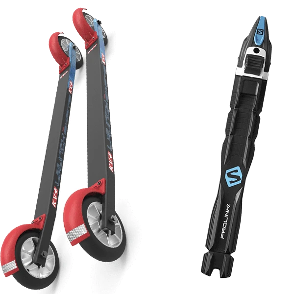 KV+ ROLLERSKI LAUNCH SKATE CURVED 60 CM STANDARD WHEELS + SALOMON PROLINK RACE SKATE 1 KV+ ROLLERSKI LAUNCH SKATE CURVED 60 CM STANDARD WHEELS + SALOMON PROLINK RACE SKATE