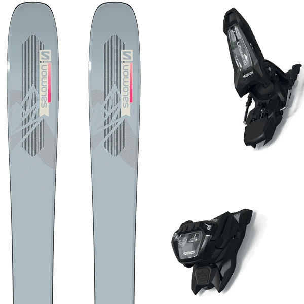 SALOMON QST LUMEN 99 LIGHT GREY/PINK + MARKER GRIFFON 13 ID BLACK 1 SALOMON QST LUMEN 99 LIGHT GREY/PINK + MARKER GRIFFON 13 ID BLACK