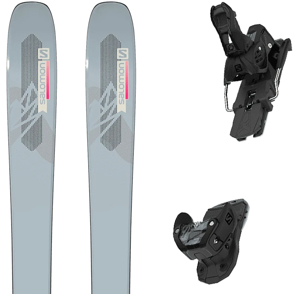 SALOMON QST LUMEN 99 LIGHT GREY/PINK + SALOMON WARDEN MNC 13 BLACK MAT 1 SALOMON QST LUMEN 99 LIGHT GREY/PINK + SALOMON WARDEN MNC 13 BLACK MAT